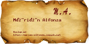 Márián Alfonza névjegykártya